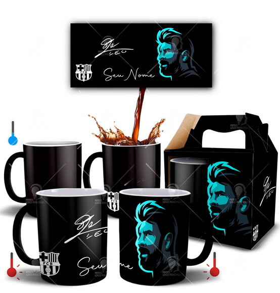 Caneca Mágica Lionel Messi com Nome Personalizado - Mod 001