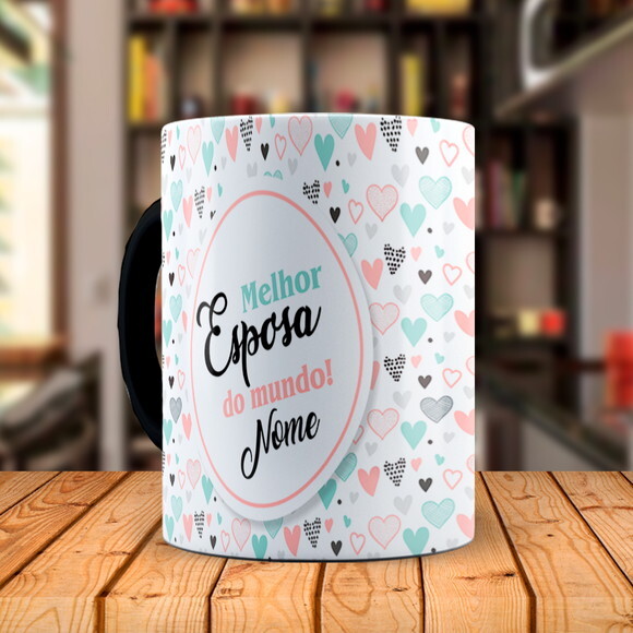Caneca Mágica Melhor Esposa do Mundo com Nome
