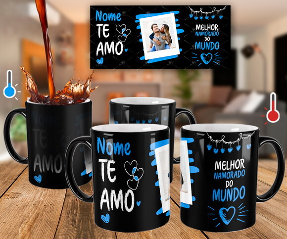 Caneca Mágica Melhor Namorado do Mundo com Foto e Nome