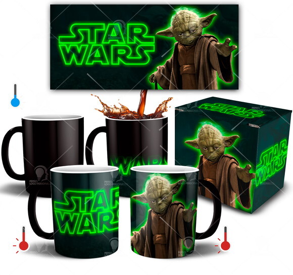 Caneca Mágica mestre Yoda Star Wars + Caixa personalizada