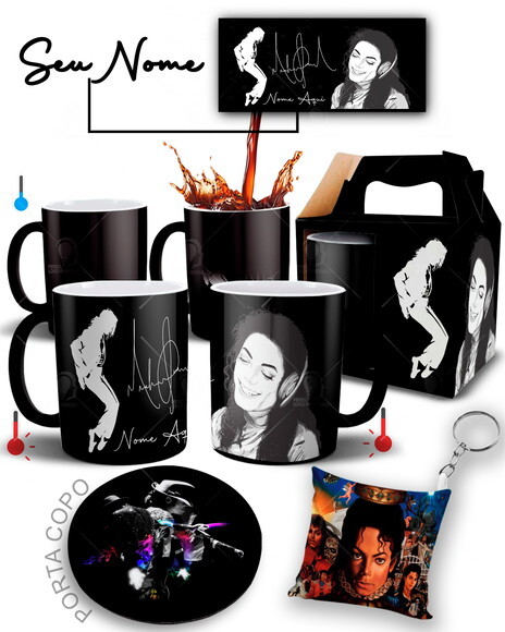 Caneca Mágica Michael Jackson com Nome