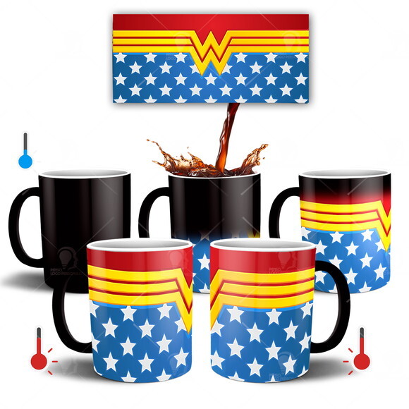 Caneca Mágica Mulher Maravilha Filme Wonder Woman Simbolo