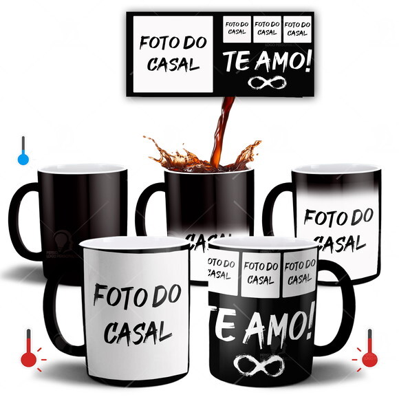 Caneca Mágica Namorados Casal Noivos com Foto