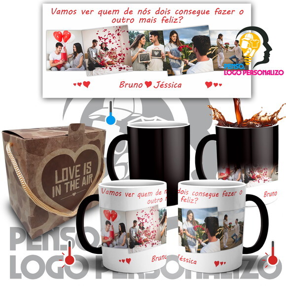 Caneca Mágica Namorados Presente de Namoro com Foto