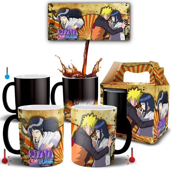 Caneca Mágica Naruto e Hinata com Nome