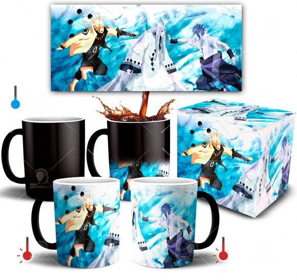 Caneca Mágica Naruto Sasuke Vs Kaguya Otsutsuki