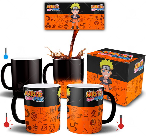 Caneca Mágica Naruto Shippuden + Caixinha Mod 001