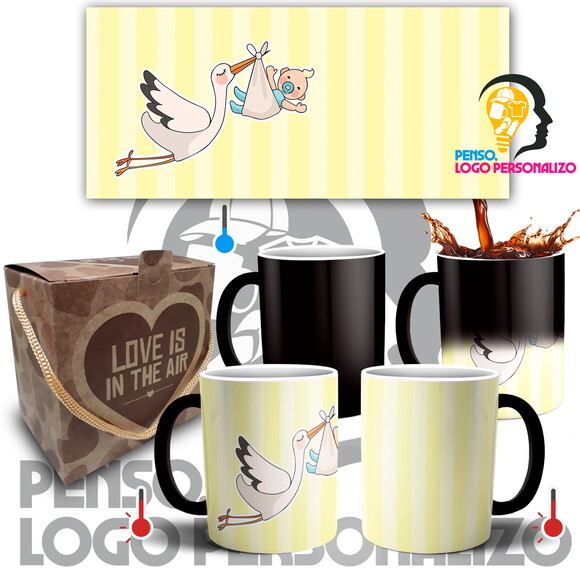 Caneca Mágica Nascimento Bebê Batizado + Caixinha