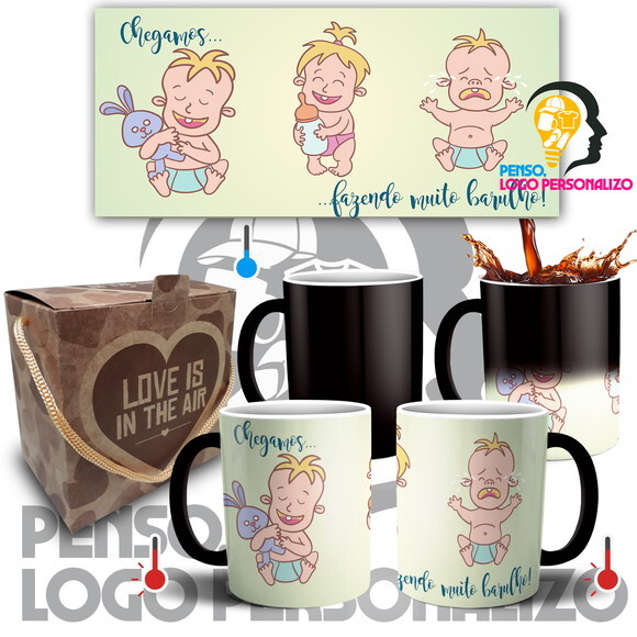 Caneca Mágica Nascimento Bebê Batizado + Caixinha