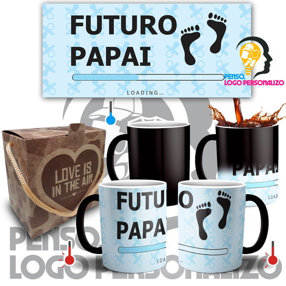 Caneca Mágica Nascimento Futuro Papai + Caixinha