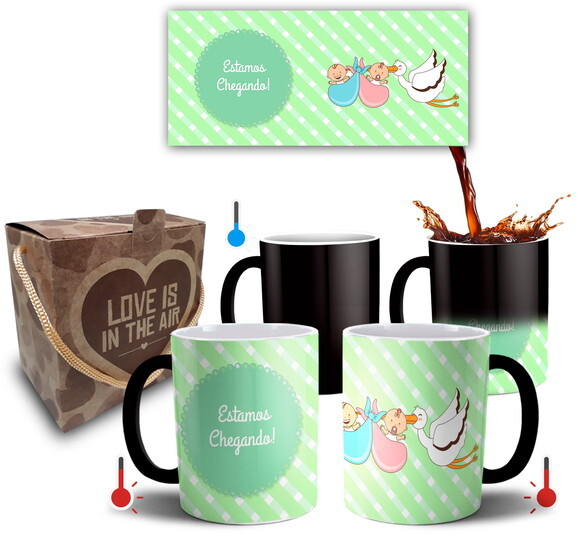 Caneca Mágica Nascimento Bebês Gêmeos Estamos Chegando