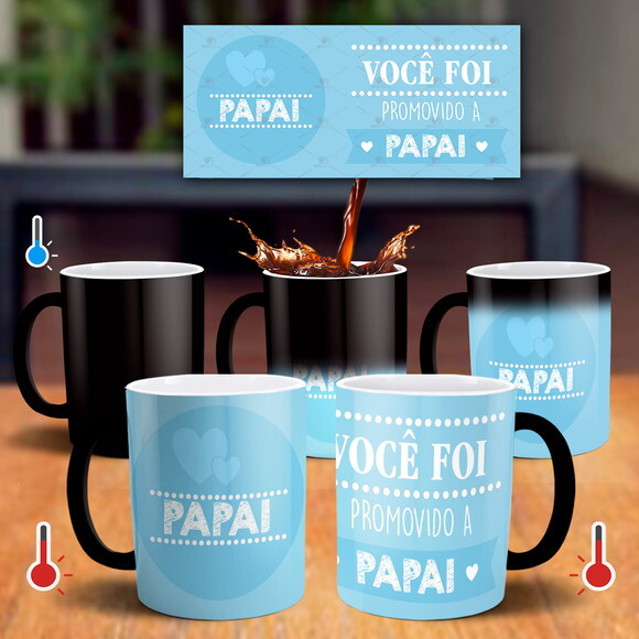 Caneca mágica Nascimento Promovido a Papai - Mod 002