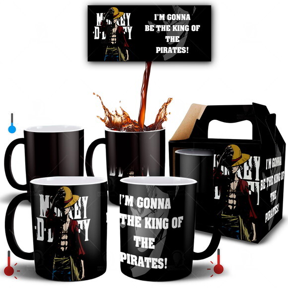 Caneca Mágica One Piece Luffy Rei dos Piratas