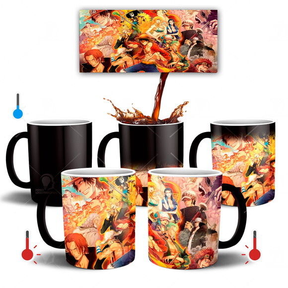 Caneca Mágica One Piece Piratas Chapéu de Palha Mod 010