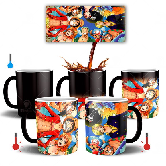 Caneca Mágica One Piece Piratas Chapéu de Palha Mod 011