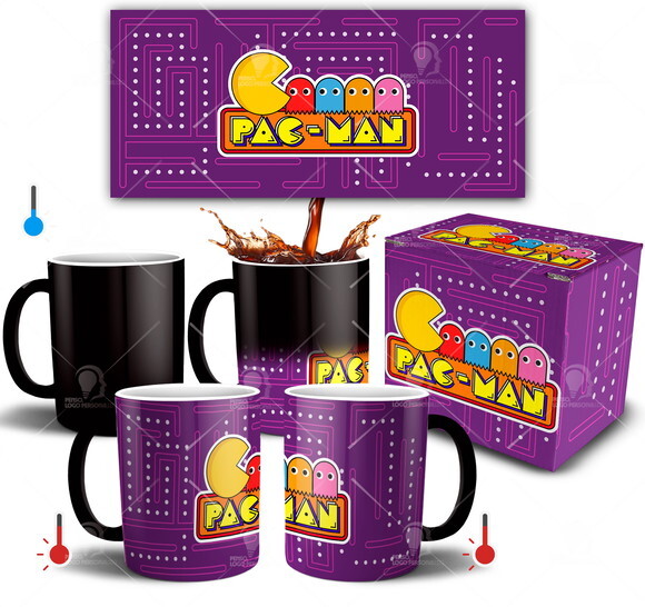 Caneca Mágica Pac.Man Jogo Game + Caixinha presente