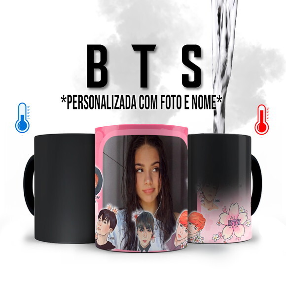 Caneca Mágica Personalizada Bts K-pop com Foto e Nome