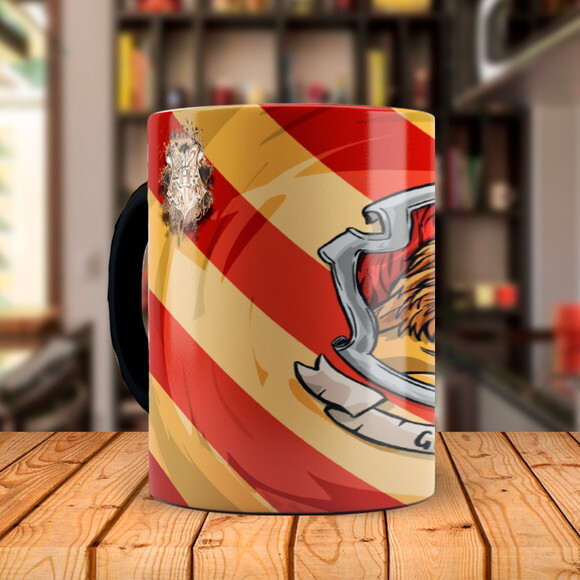 Caneca Mágica Personalizada Harry Potter Grifinória com Nome
