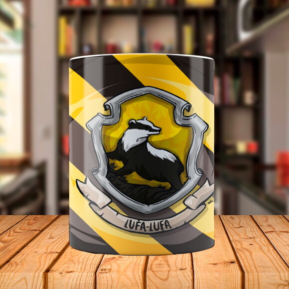 Caneca Mágica Personalizada Harry Potter Lufa-lufa com Nome