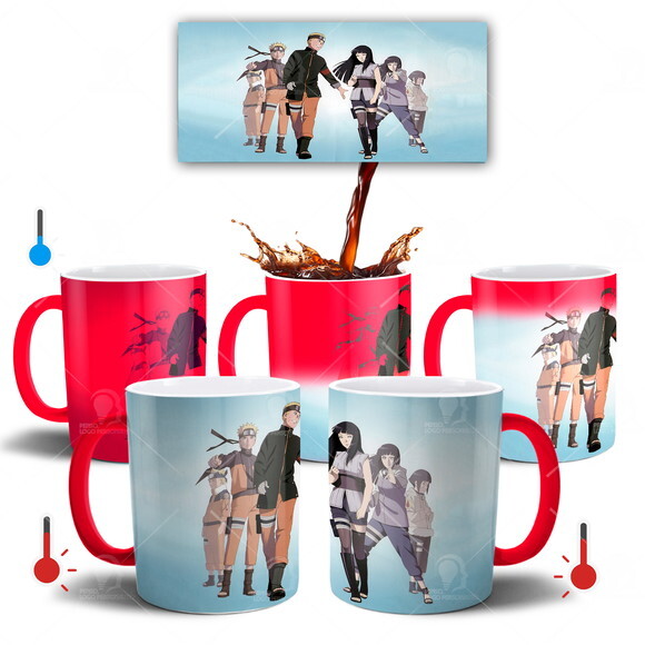 Caneca Mágica Personalizada Naruto e Hinata