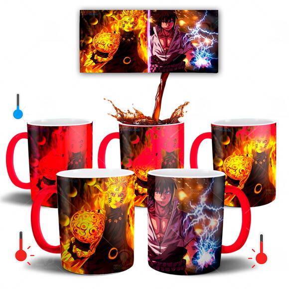 Caneca Mágica Personalizada Naruto e Sasuke
