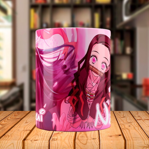 Caneca Mágica Personalizada Nezuko Demon Slayer com Nome