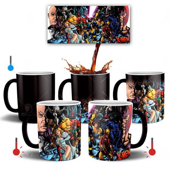Caneca Mágica Personalizada X-men quadrnhos + Caixinha