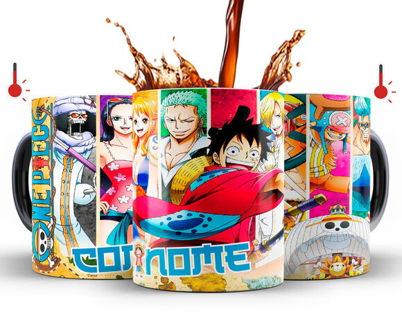 Caneca Mágica Personalizada+ Kit One Piece Wano com Nome