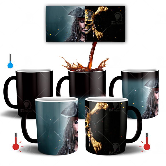 Caneca Mágica Piratas do Caribe Jack Sparrow Mod 002