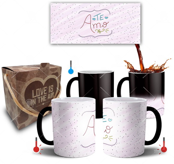 Caneca Mágica Presente de Namoro Casal Te Amo