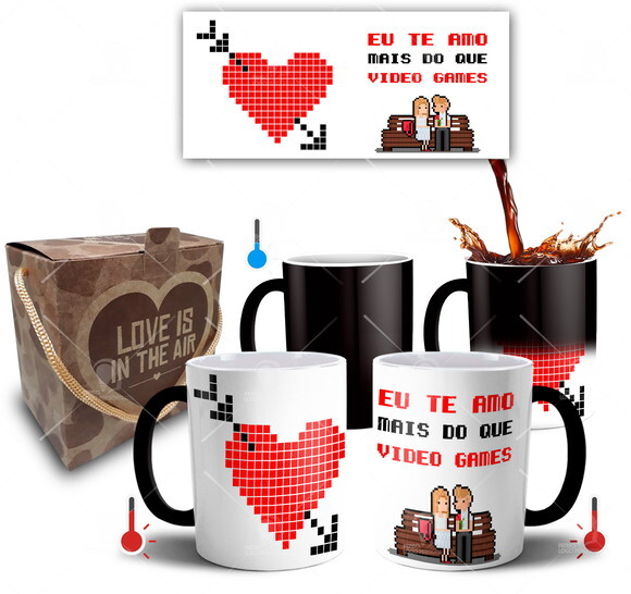 Caneca Mágica Presente de Namoro Eu Amo + que Vídeo Game