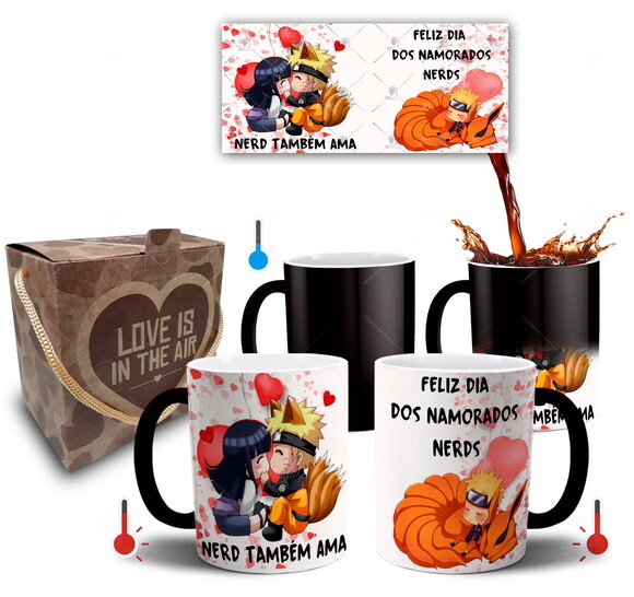 Caneca Mágica Presente de Namoro Naruto Nerd