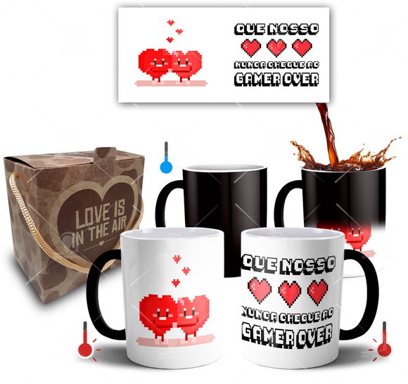 Caneca Mágica Presente de Namoro Nosso Amor Nunca Game Over