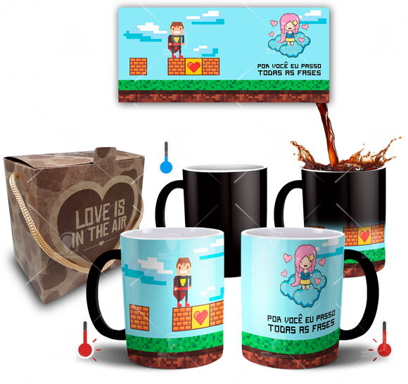 Caneca Mágica Presente de Namoro Por Vc Passo Todas as Fases