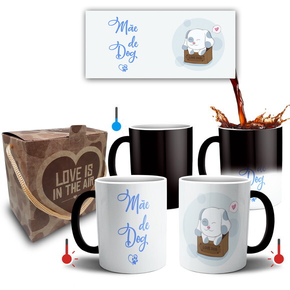 Caneca Mágica Presente Mãe de Dog Pet + Caixa - mod 039