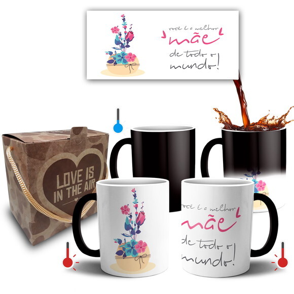 Caneca Mágica Presente Melhor Mãe do Mundo + Caixa - Mod 011