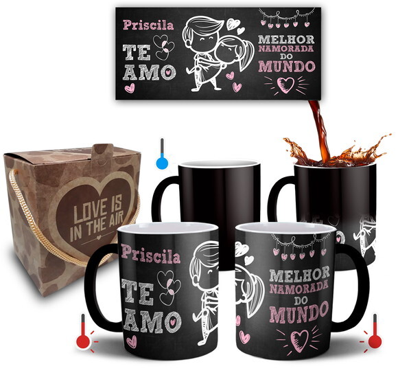 Caneca Mágica Presente Melhor Namorada do Mundo com Nome
