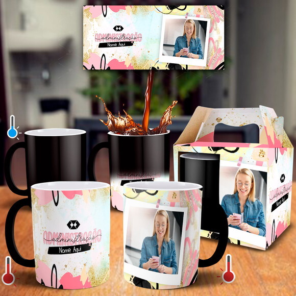 Caneca Mágica Profissão Administração com Nome e Foto