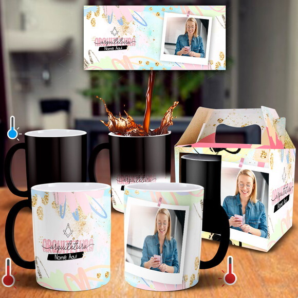 Caneca Mágica Profissão Arquitetura com Nome e Foto