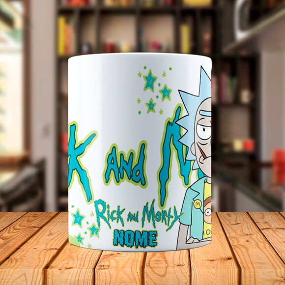 Caneca Mágica Rick and Morty com Nome Personalizado