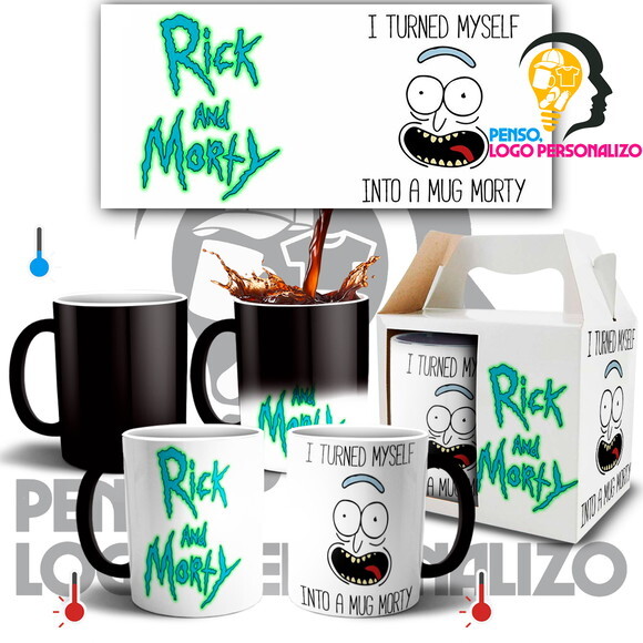 Caneca Mágica Rick E Morty personalizada + caixinha Mod002