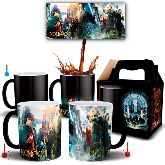 Caneca Mágica Senhor Dos Anéis com Seu Nome