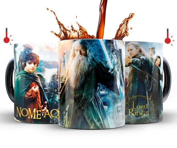 Caneca Mágica Senhor Dos Anéis com Seu Nome