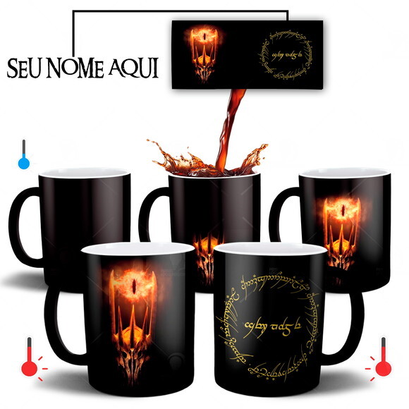 Caneca Mágica Senhor Dos Anéis Sauron com Seu Nome
