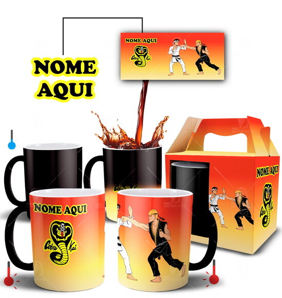 Caneca Mágica Série Cobra Kai com Nome Personalizado