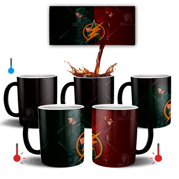 Caneca Mágica Série Flash e Arrow Crossover Netflix -Mod 001