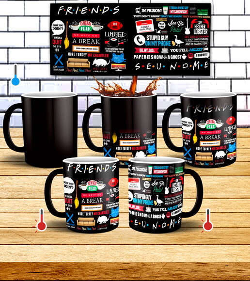 Caneca Mágica Série Friends + KIT Personalizado com Nome