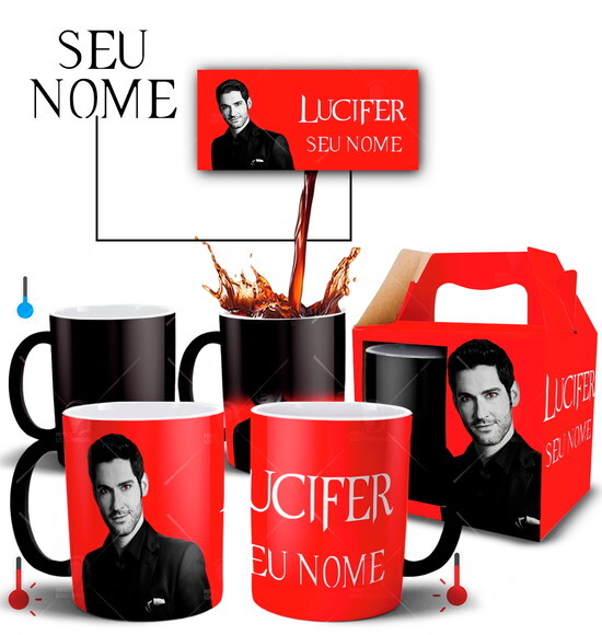 Caneca Mágica Série Lúcifer com Nome Personalizado + Caixa