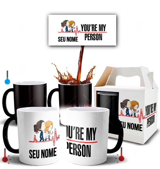 Caneca Mágica Série Grey's Anatomy Personalize Com Nome