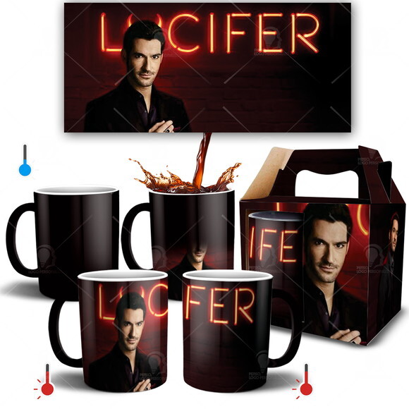 Caneca Mágica Série Lúcifer Netflix + Caixinha Personalizada